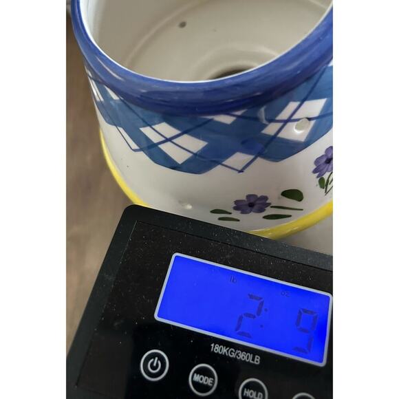 Ceramic Candle Holder w/ Shade Fairy Lamp Blue Purple Floral Spring Home Decor - Picture 9 of 9